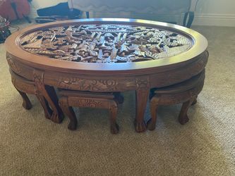 Vintage Chinese nesting tea table