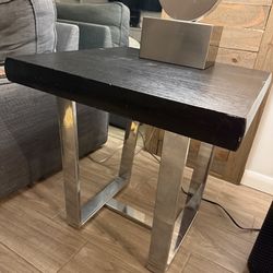 Sterling Chic End Table - Compact Solid Wood & Steel