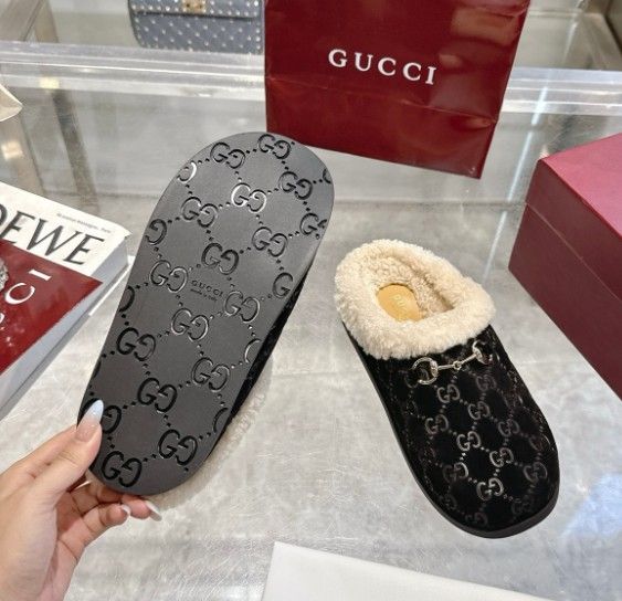 Fall/Winter New Arrival Women's Calfskin Horsebit Wool Slippers