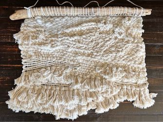 Handcrafted Textured Natural Fiber Art Wall Hanging