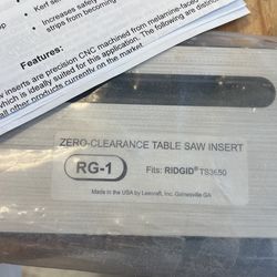 Leecraft Premium Zero Clearance Insert For rigid TS3650&TS3660 Tablesaw