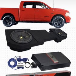 DODGE RAM 4 DOORS FULL BASS AND VOICE PACKAGE KICKER AUDIO INSTALLED 