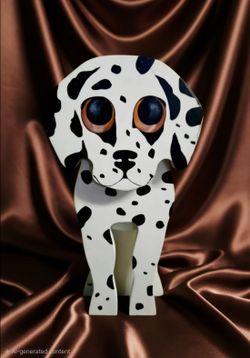 Vintage, hand-painted wooden Dalmatian cutout standee, whimsical 13.5"