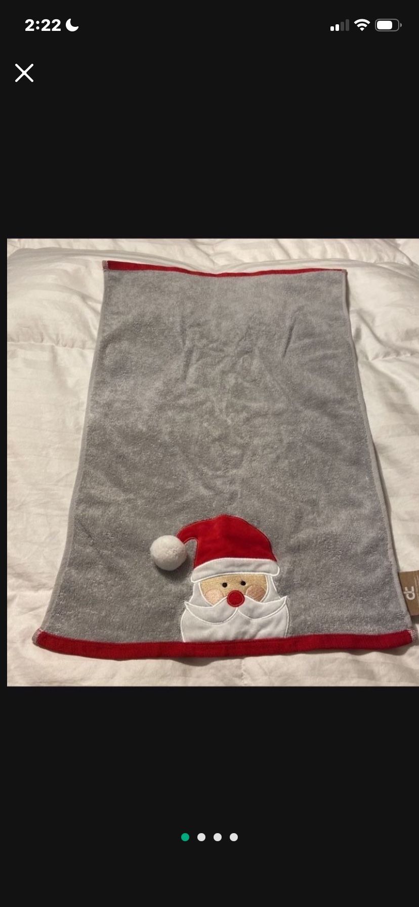 Like New Christmas Santa Claus Hand Towel 17” X 27”