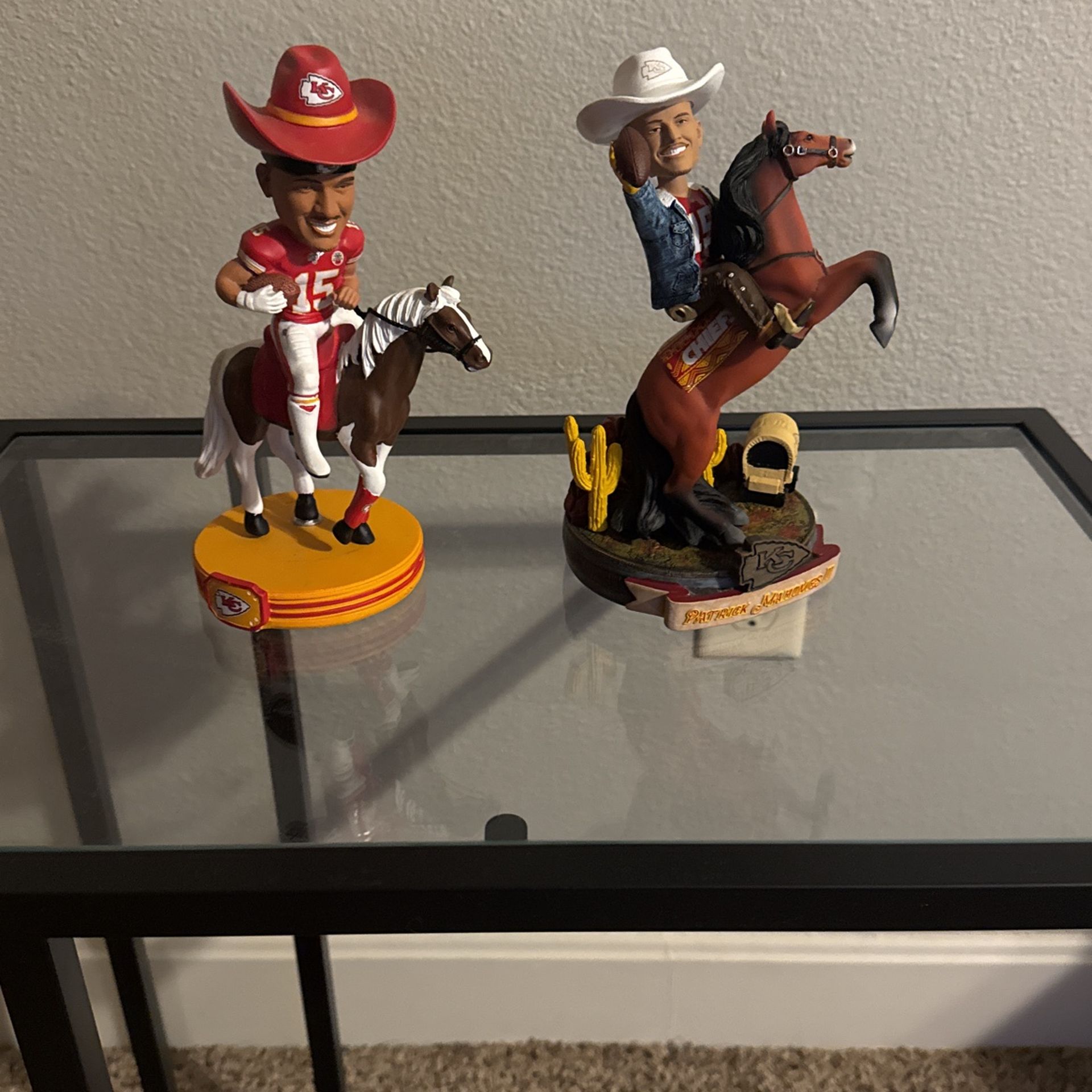 Two Mahomes Bobbleheads