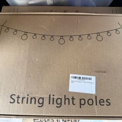 2 Pack String Light Poles, 10 Ft