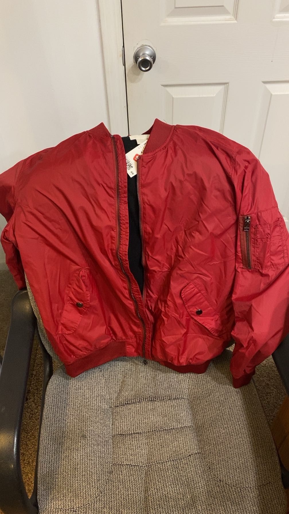 Red H&M Bomber Jacket