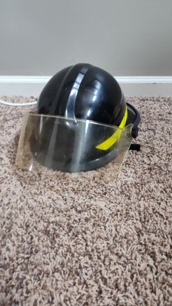 Bullard fire helmet black used fireman firefighter safety turnout bunker firedome