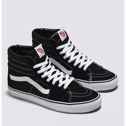 Size 9.5 Black/Black/White Sk8-Hi Shoe