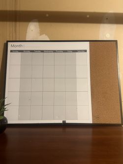White Board Calendar And Bulletin Board 