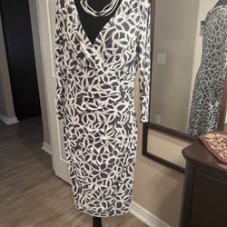 Ralph Lauren gray and white dress