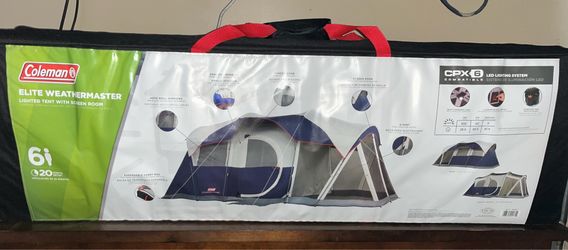 Coleman tent with screen room for 6 new