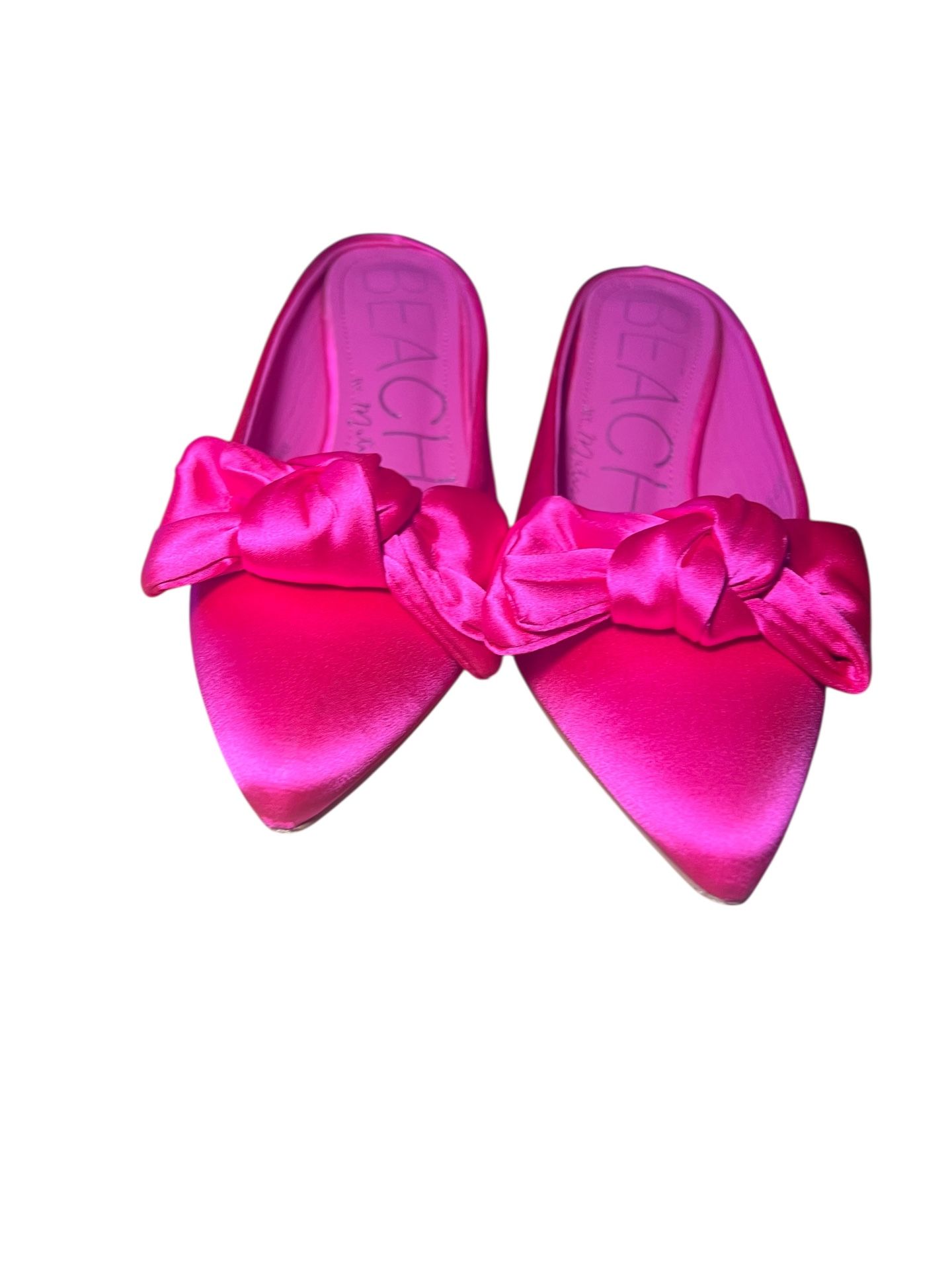 Pink Satin Bow Kitten Heels Size 9
