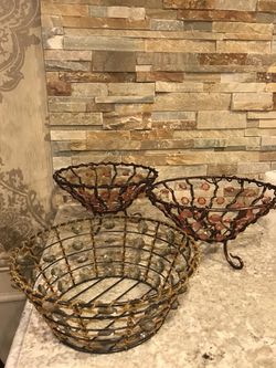 Beaded wire baskets