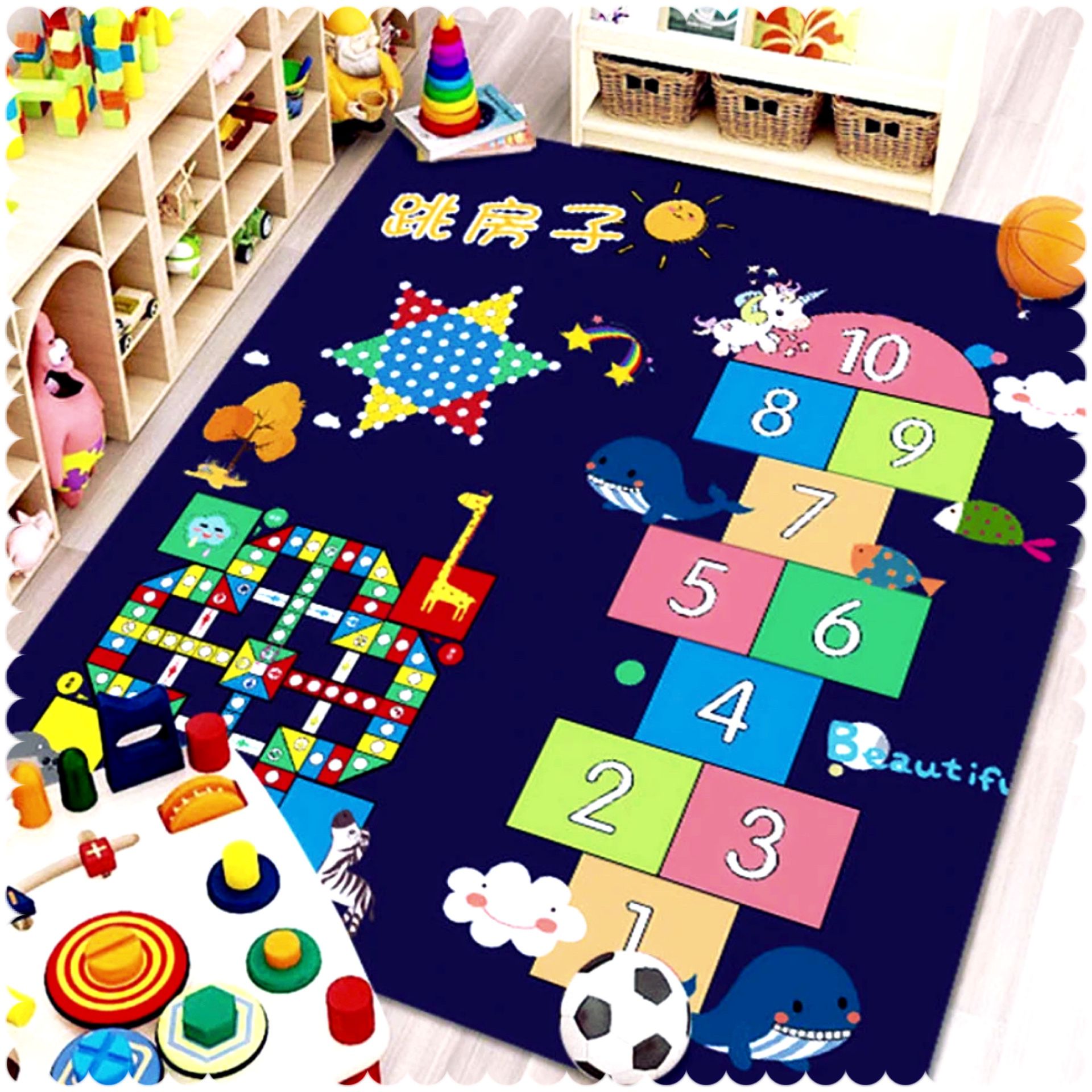Kids Playmat /Carpet/ Rug 91” x 63” Inches OR 7.55ft X 5.5ft OR 230x160cm