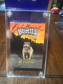 Vintage 2004 Homies Chato Trading Card - Autographed by David Gonzales( In Screw-Down Case)