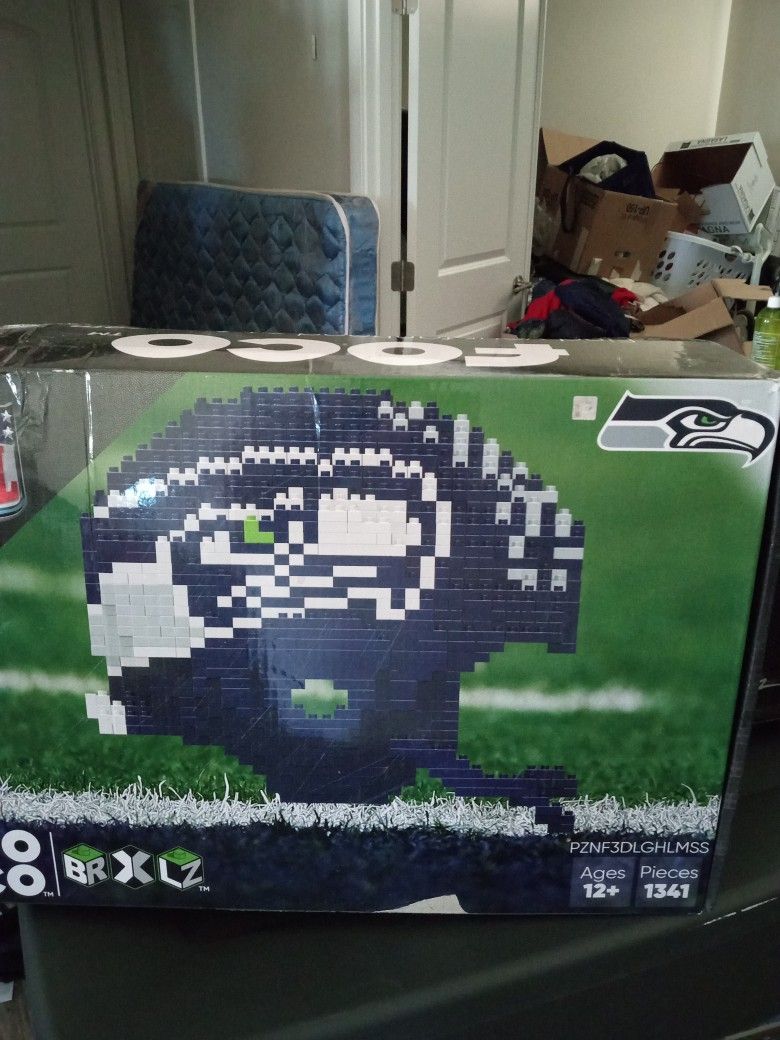 A Lego Seahawks Helmet NFL Approved