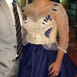 Custom handmade royal blue dress