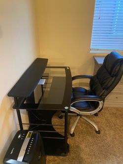 Glass Computer Desk and Chair