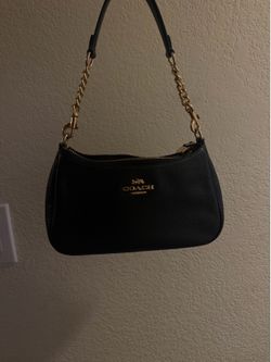 Coach Teri Shoulder Bag - Black Pebble Leather (Excellent Condition)