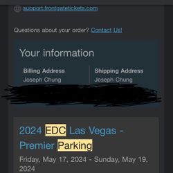 EDC Premier Parking pass 