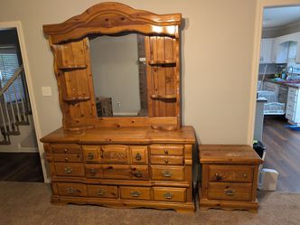 Dresser w/ mirror and night stand - will separate