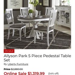 Liberty Furniture Allyson Park 5 Piece Dining Set