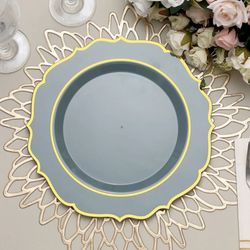 10” DUSTY BLUE PLASTIC PLATES