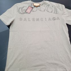 Olive / Gray Colored Medium Size Gucci Balenciaga Shirt