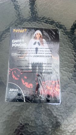 ADULT ONE SIZE GHOST PONCHO