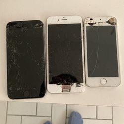 3 iPhones Old Damaged Can Be Used For Parts Or As Is