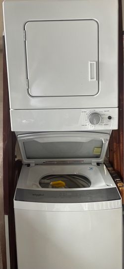 Whirlpool 1.6 Cu.ft Electric Stacked Laundry Center 6 Wash Cycles And AutoDry™  Model: WET4024HW