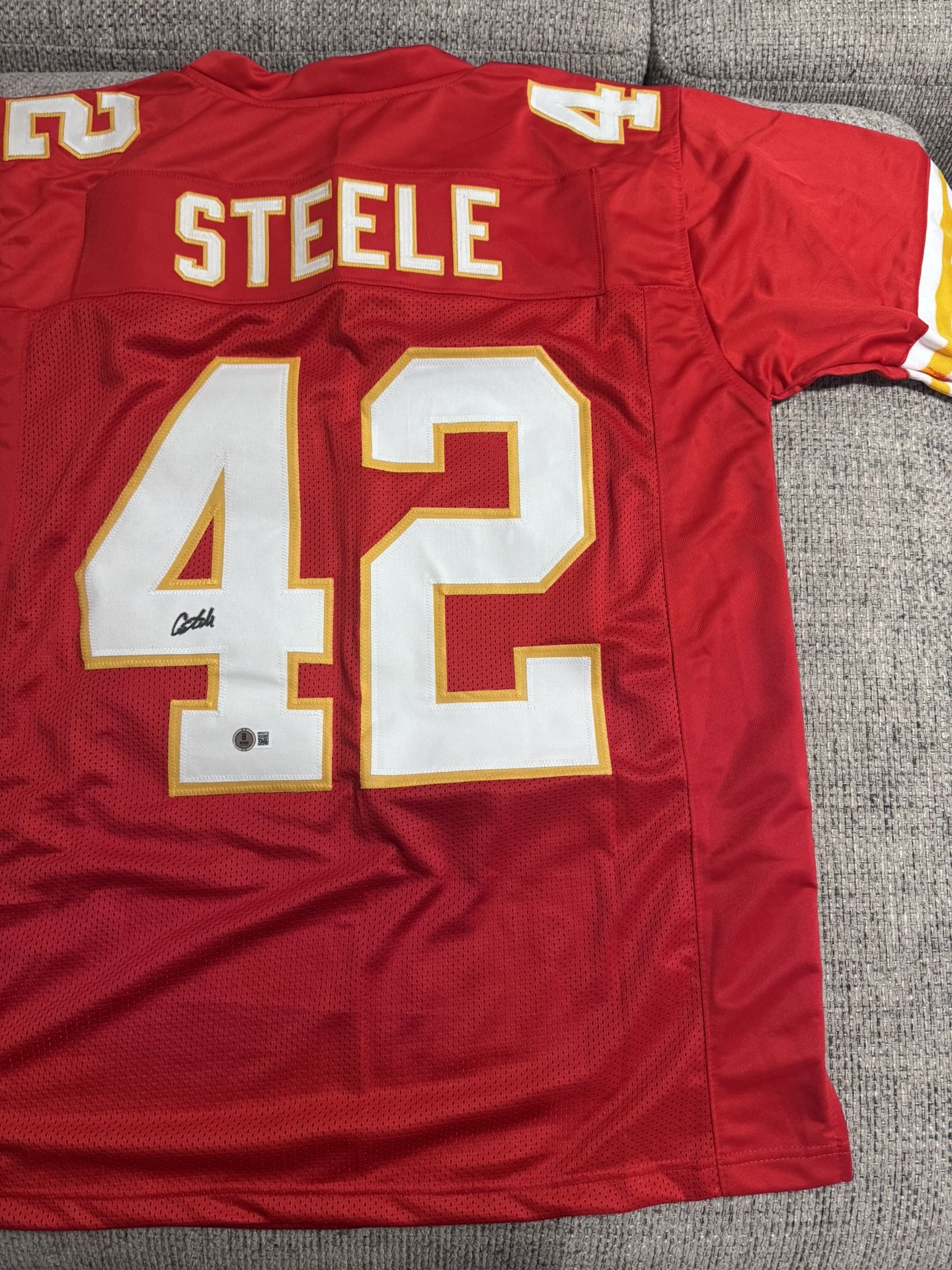 CARSON STEELE SIGNED AUTOGRAPHED Custom Jersey -Beckett Coa Kansas City Chiefs