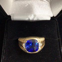 Gents Stone Ring 0.2ctw 10k Size 10.5