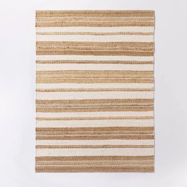 😍NEW/IN-PLASTIC 5x7 Studio McGee - Riverton Natural/Cream Striped Jute/Wool Area Rug