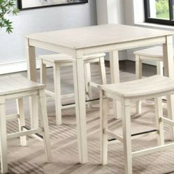 White Pub Style Dining Room Set