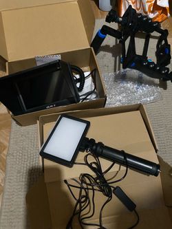 Filmmaking Equipment Bundle – Viltrox Monitor, LED Lights & Camera Rig