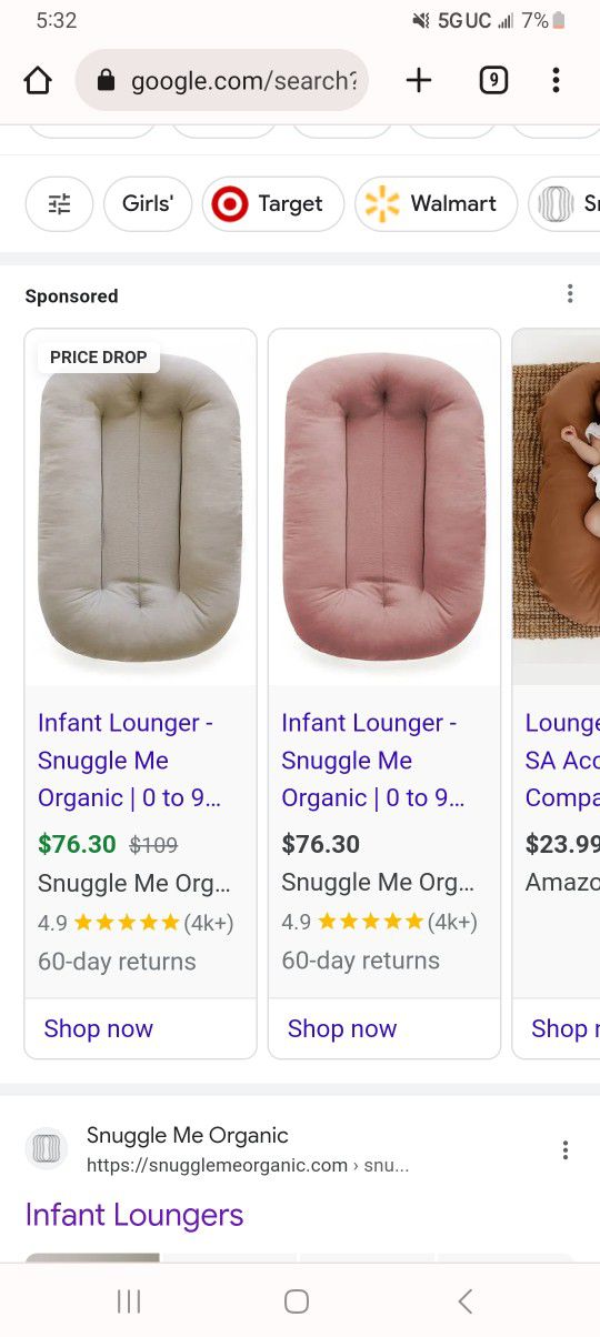 Organic Snuggle Me Baby Pillow 
