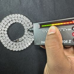 Mossinite 925 Silver Tennis Chain 