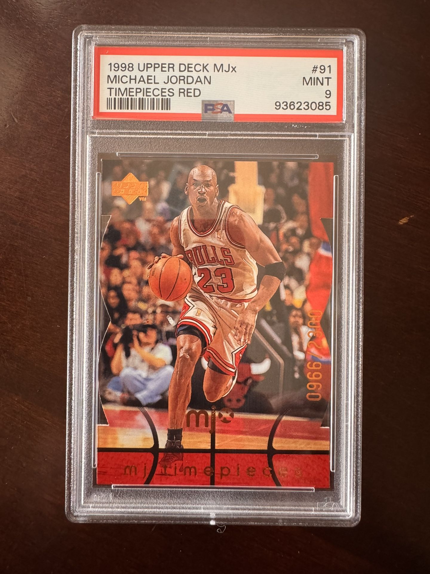 1998 Upper Deck MJx Timepieces Michael Jordan Red #91 /2300 PSA 9 Chicago Bulls