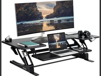Dual-Tier Adjustable Standing Desk Converter - Black