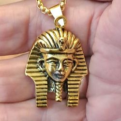 Pharaoh's Head Pendant Necklacegold Or Silver