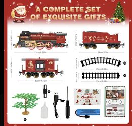 Electric Christmas Train Gift Set with Lighting, Sound & Realistic Jet Effects