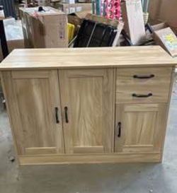 Assembled New Wood Buffet Sideboard with 3 Doors 2drawers Entryway Serving Storage Cabinet