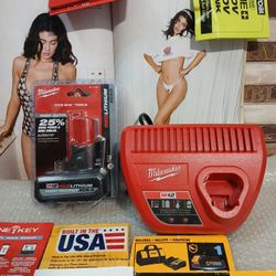 NEW MILWAUKEE M12 HIGH OUTPUT BATTERY AND CHARGER 