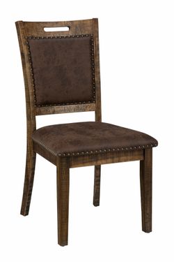 Cannon Valley Distressed Brown Uph Back Chair (Set of 2)