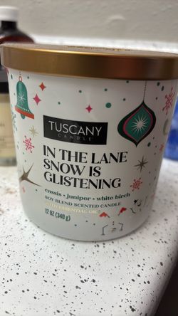 Tuscany Candle In The Lane Snow Is Glistening