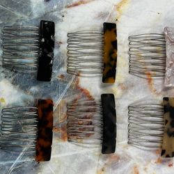 6 Pcs Acetate Exquisite Hair Side Combs Decorative Hair Combs Small Seven-tooth Twist French Vintage Style Hair Clips Decorative Bangs Comb Pin Hair C