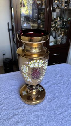 Flower Vase Bohemian  rococo  Czech