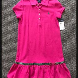 NEW Ralph Lauren Polo Kids Children Girl Pink Dress Size 6